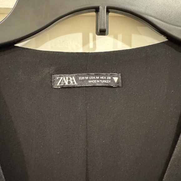 Zara Black Polka Dot Blazer Dress with Ruffle - Picture 8 of 8